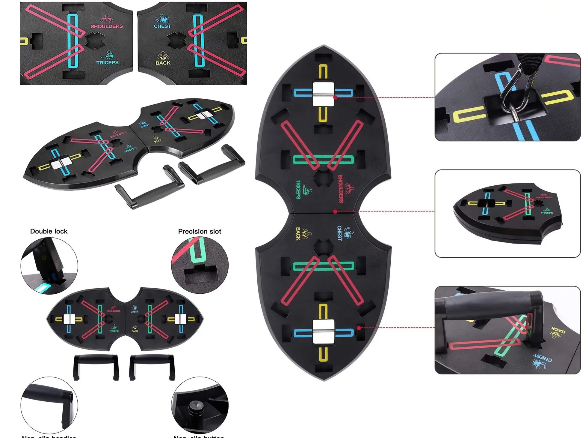 Ultimate 12-in-1 Push-Up Rack Board System with Resistance Bands for Total Body Fitness